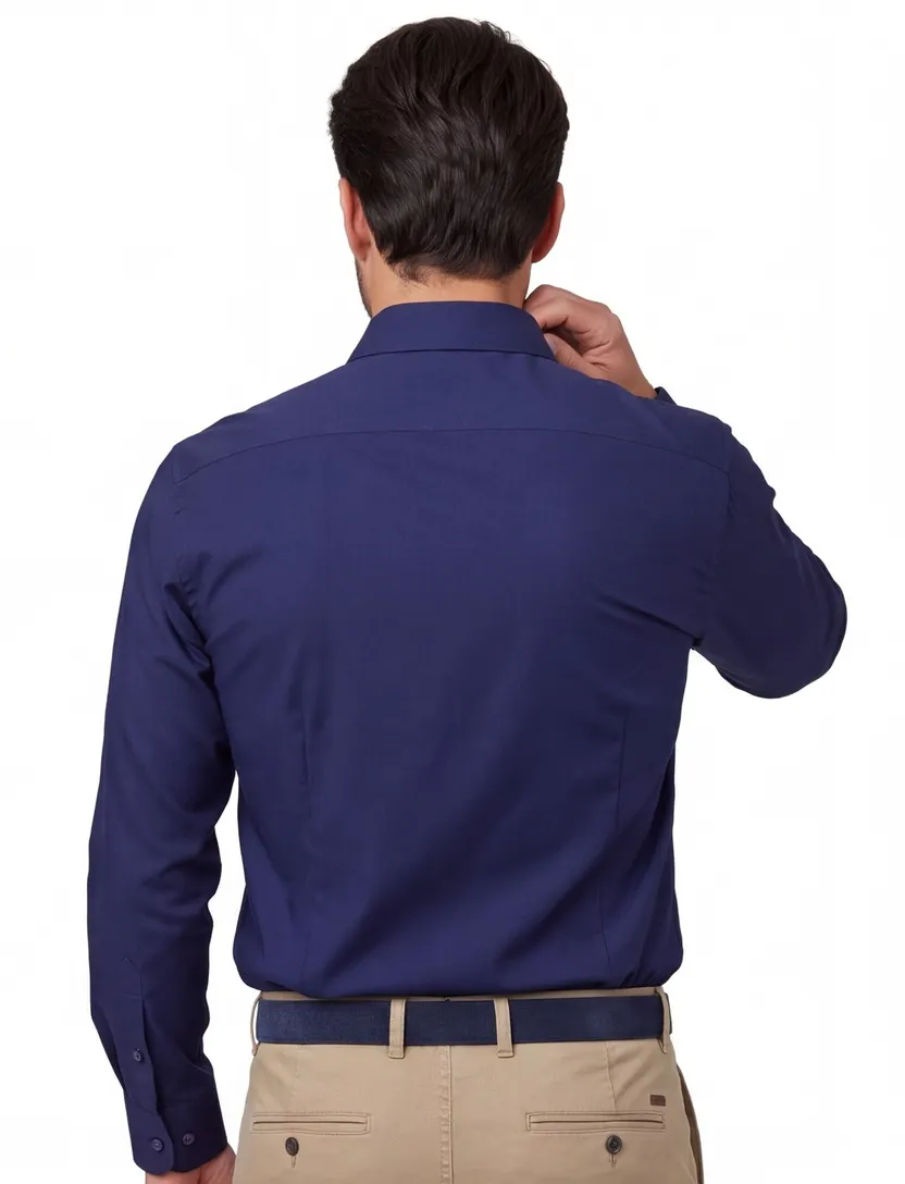 Eterna overhemd ml 5 donkerblauw strijkvrij modern fit