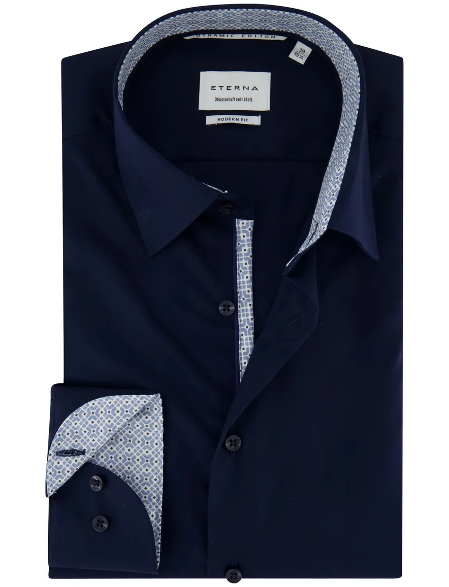 Eterna overhemd Modern fit donkerblauw