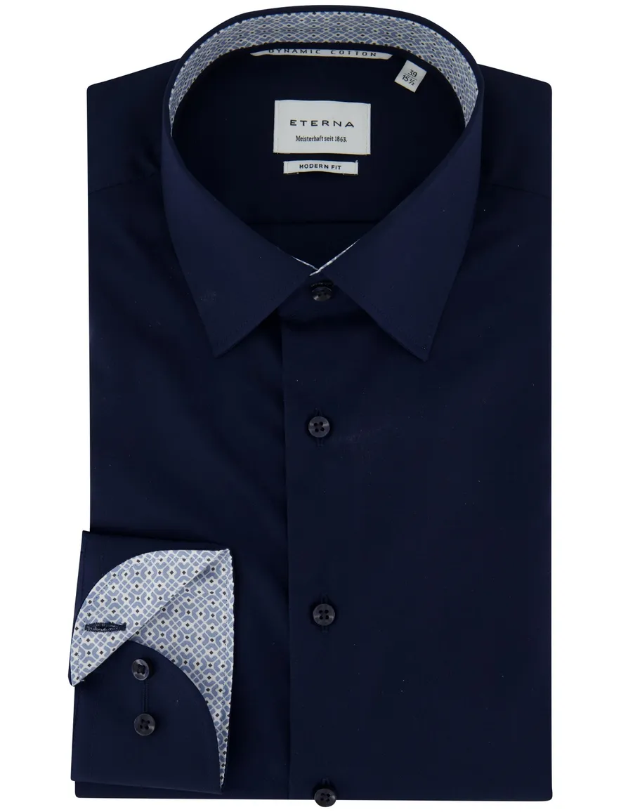 Eterna overhemd Modern fit donkerblauw