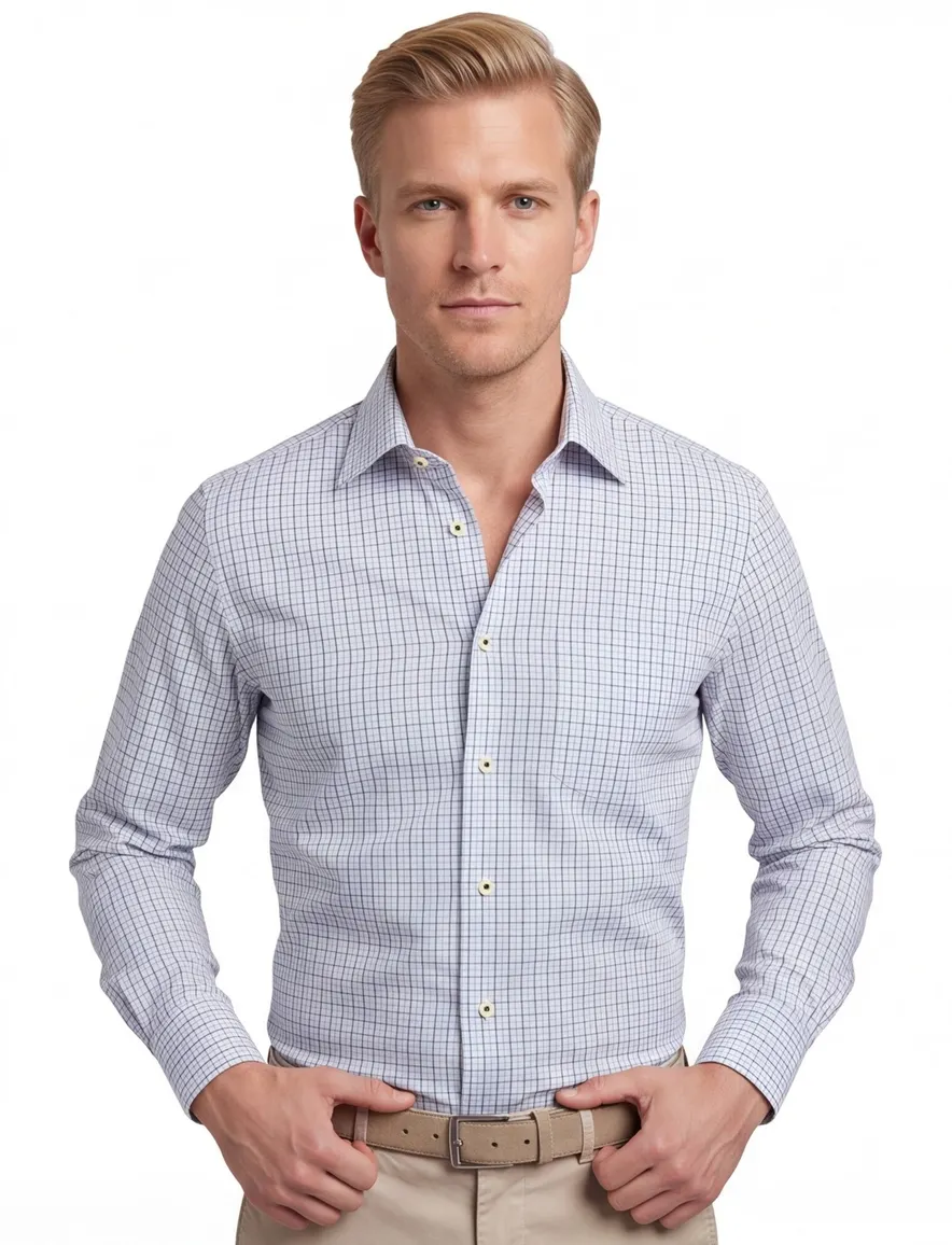 Overhemd Eterna Modern Fit met borstzak katoen lichtblauw