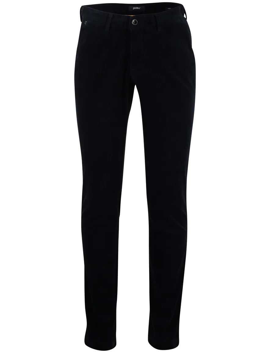 Katoenen slim fit rib pantalon Gardeur donkerblauw