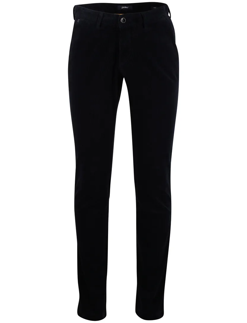 Slim fit Gardeur pantalon donkerblauw katoen