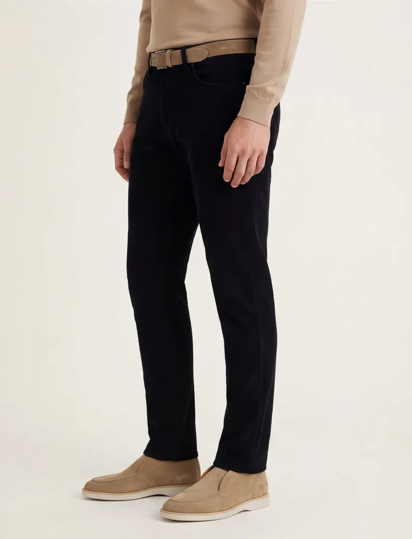 Slim fit Gardeur pantalon donkerblauw katoen