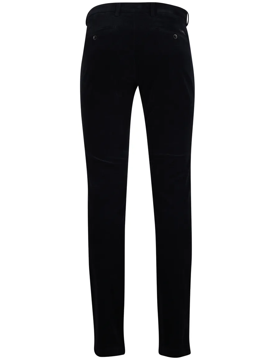 Katoenen slim fit rib pantalon Gardeur donkerblauw