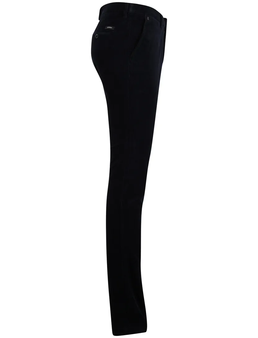 Slim fit Gardeur pantalon donkerblauw katoen