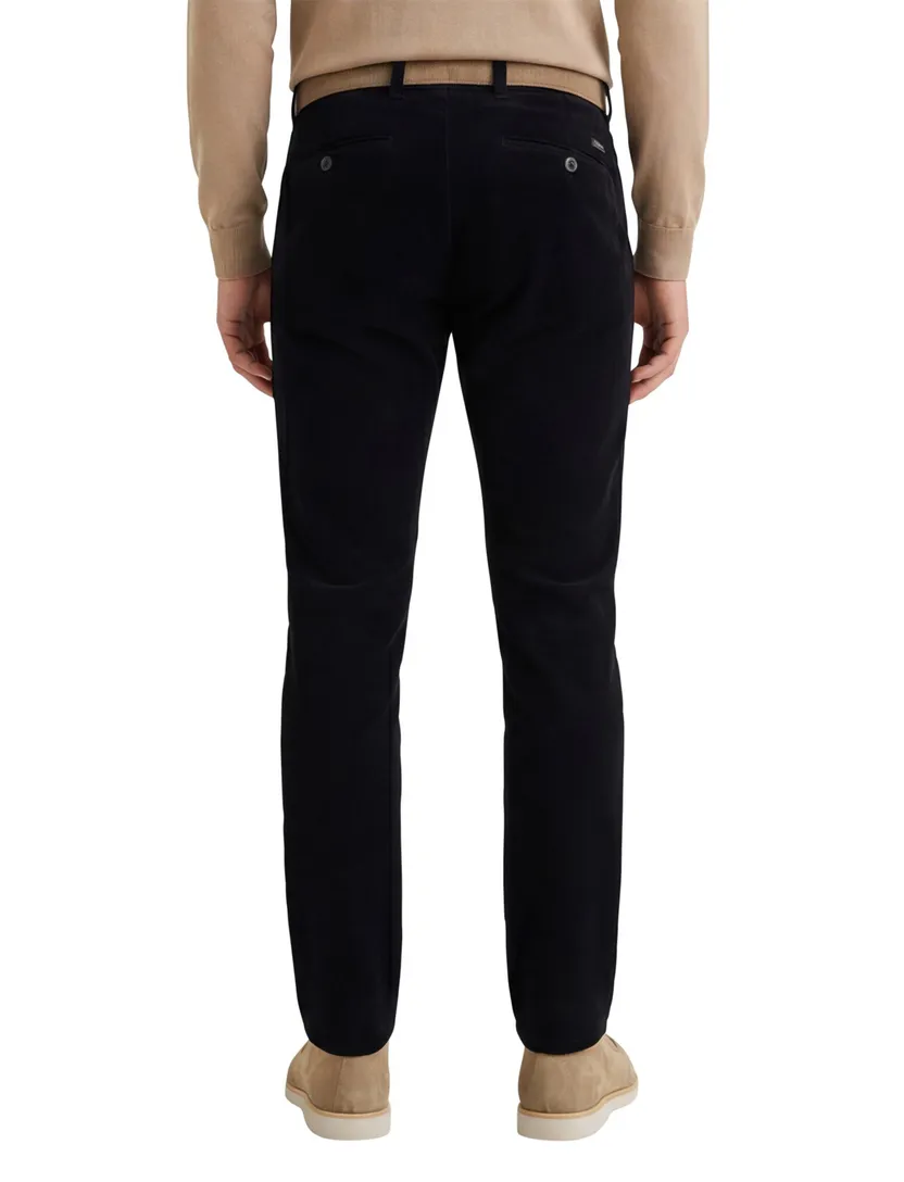 Slim fit Gardeur pantalon donkerblauw katoen