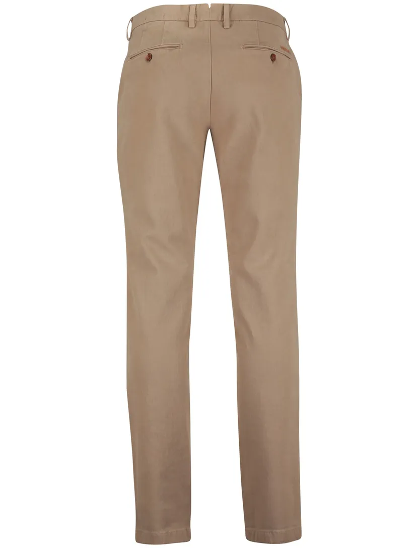Katoenen slim fit pantalon Gardeur beige