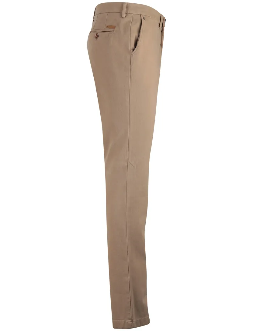 Katoenen slim fit pantalon Gardeur beige