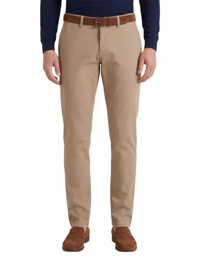 Gardeur Katoenen slim fit pantalon Gardeur beige