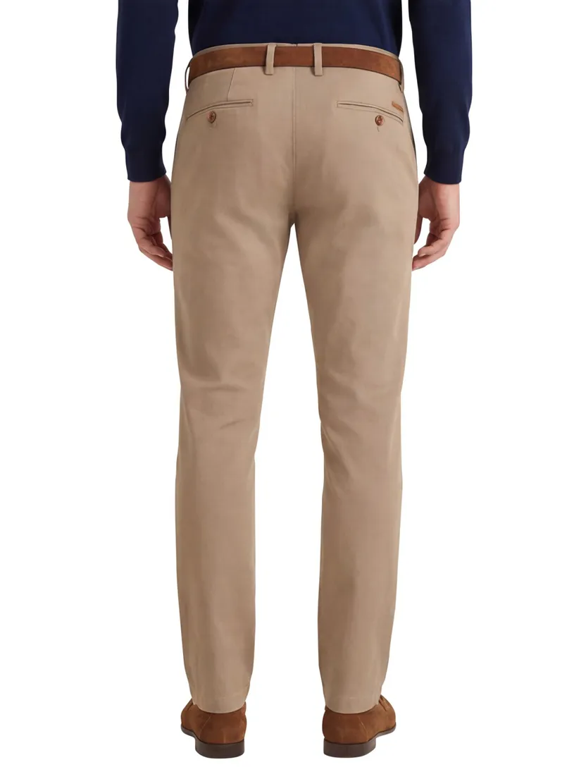 Katoenen slim fit pantalon Gardeur beige