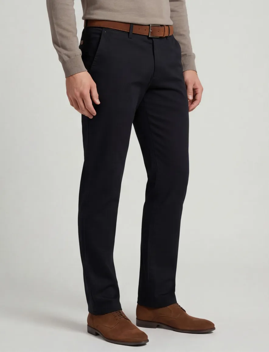 Gardeur pantalon slim fit katoen donkerblauw