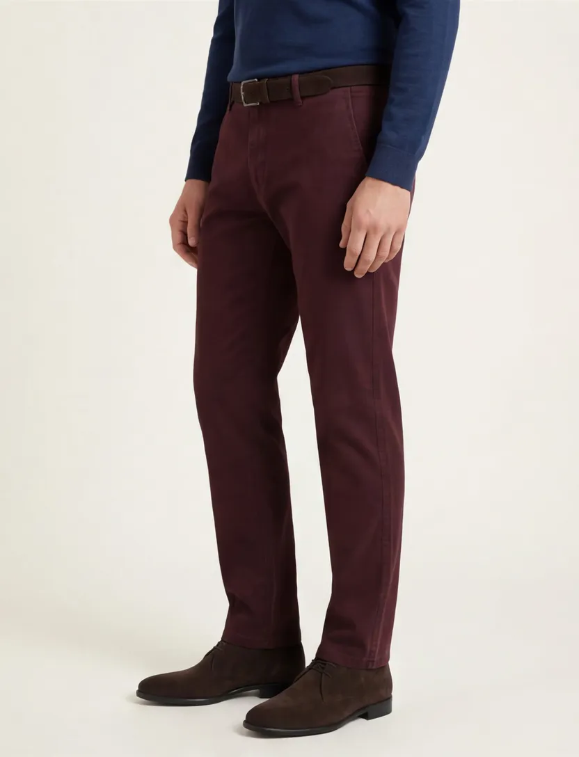 Chino katoen M.E.N.S aubergine