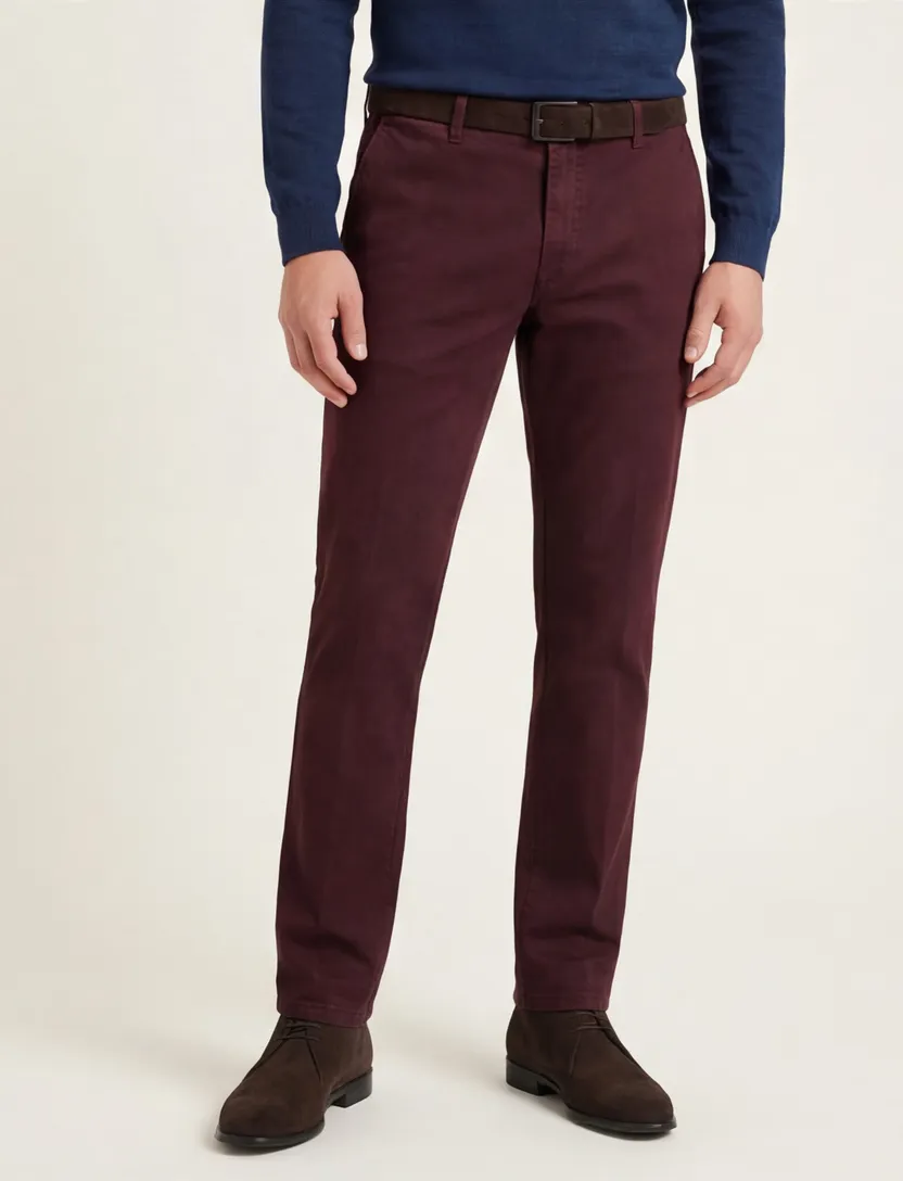 Chino katoen M.E.N.S aubergine