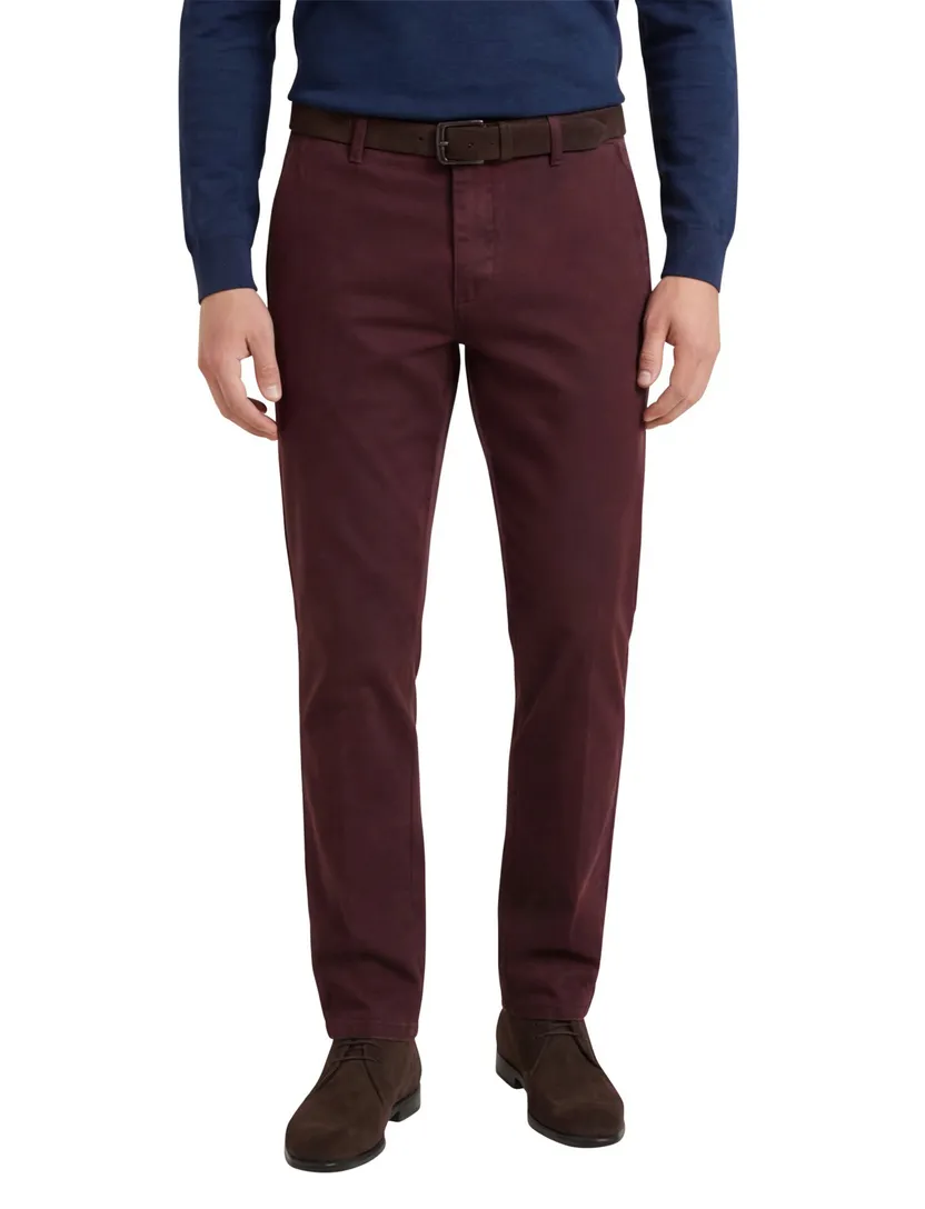 Chino katoen M.E.N.S aubergine