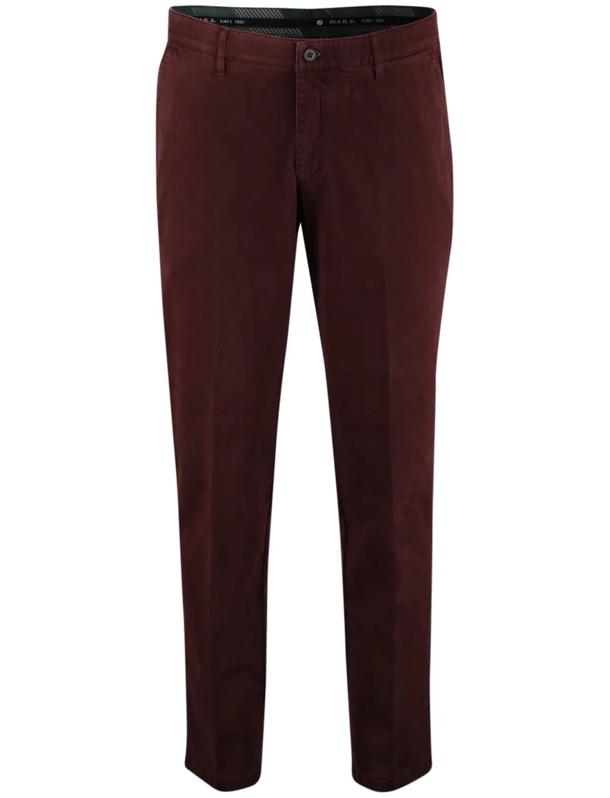 M.E.N.S. katoenen broek aubergine