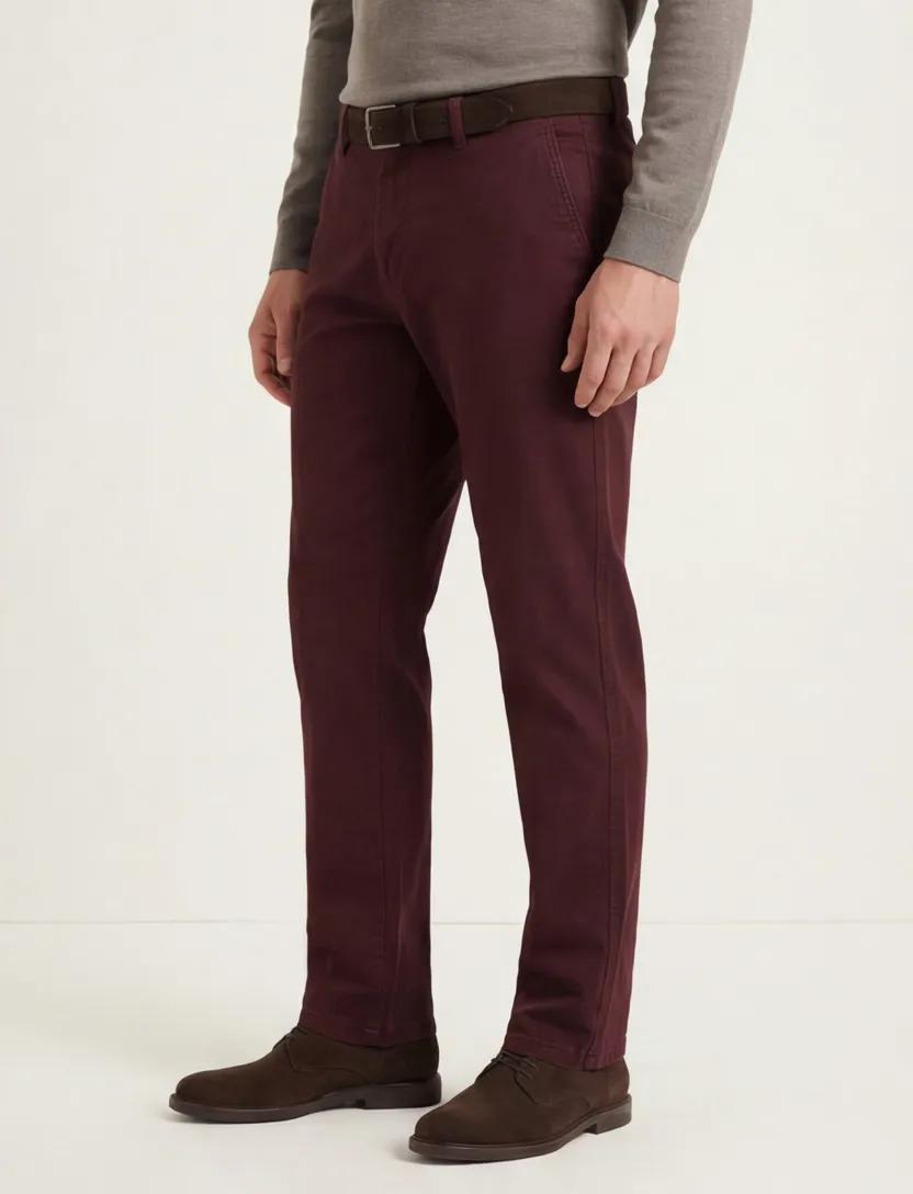 katoenen broek M.E.N.S. aubergine