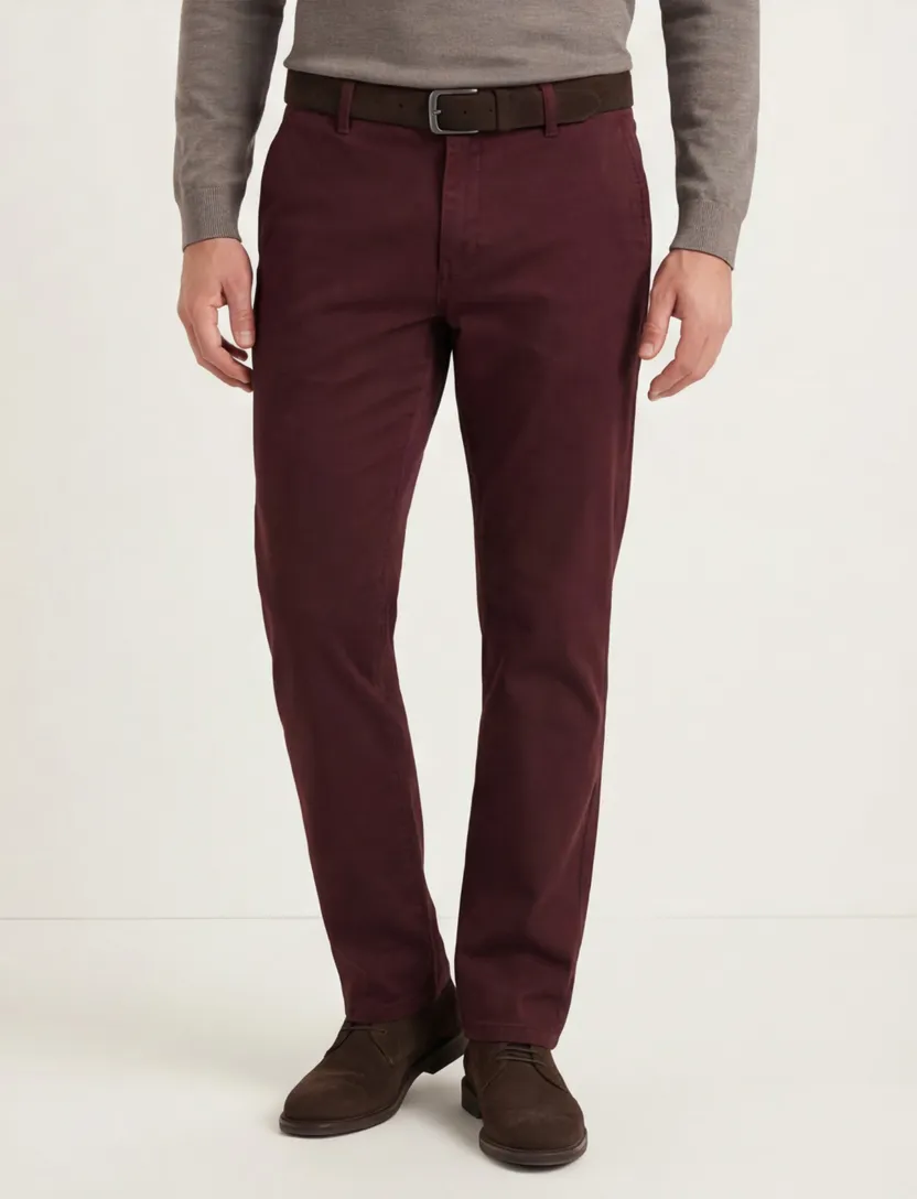 katoenen broek M.E.N.S. aubergine
