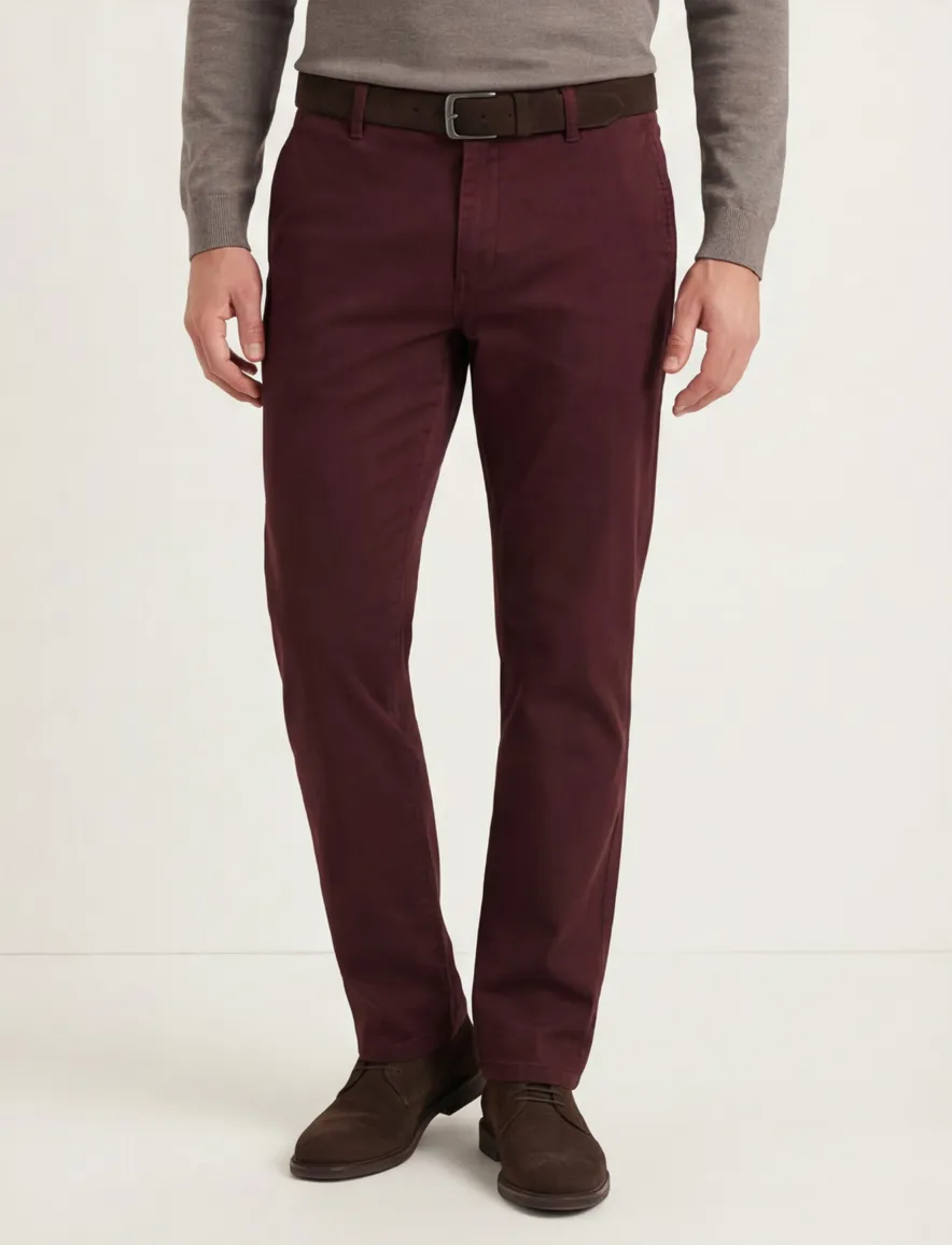 M.E.N.S. katoenen broek aubergine