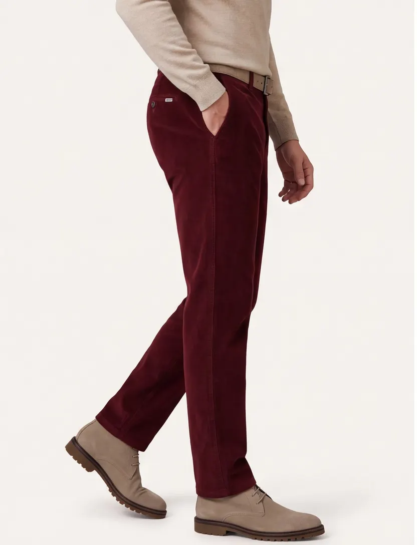 katoenen broek M.E.N.S. bordeaux