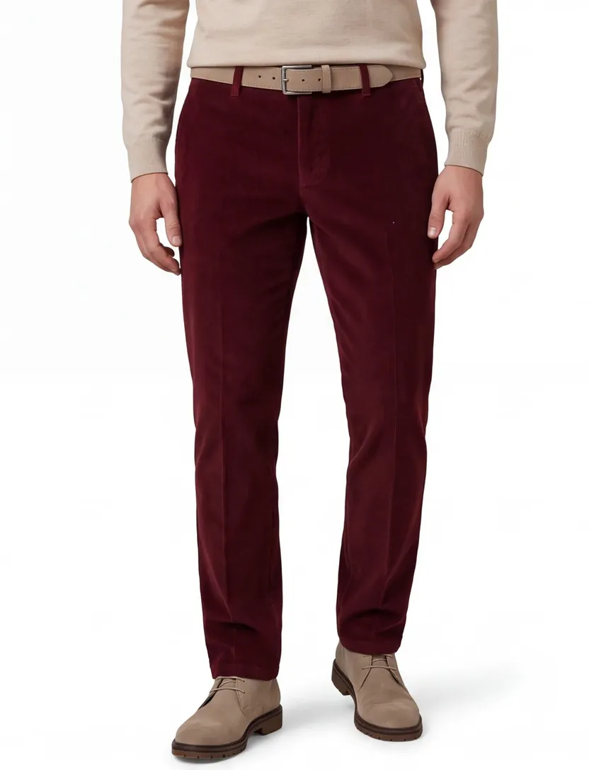 katoenen broek M.E.N.S. bordeaux