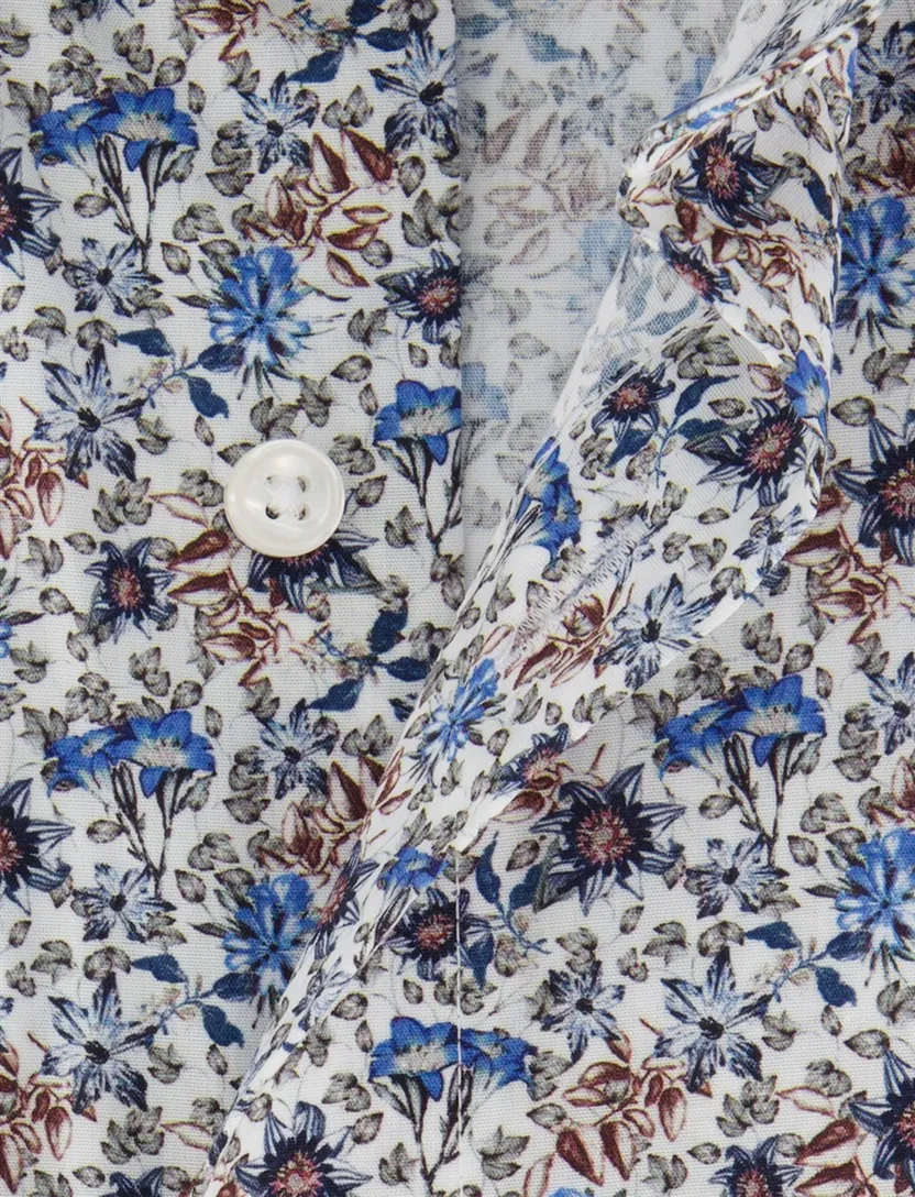 Overhemd Olymp Luxor Modern Fit blauw geprint katoen