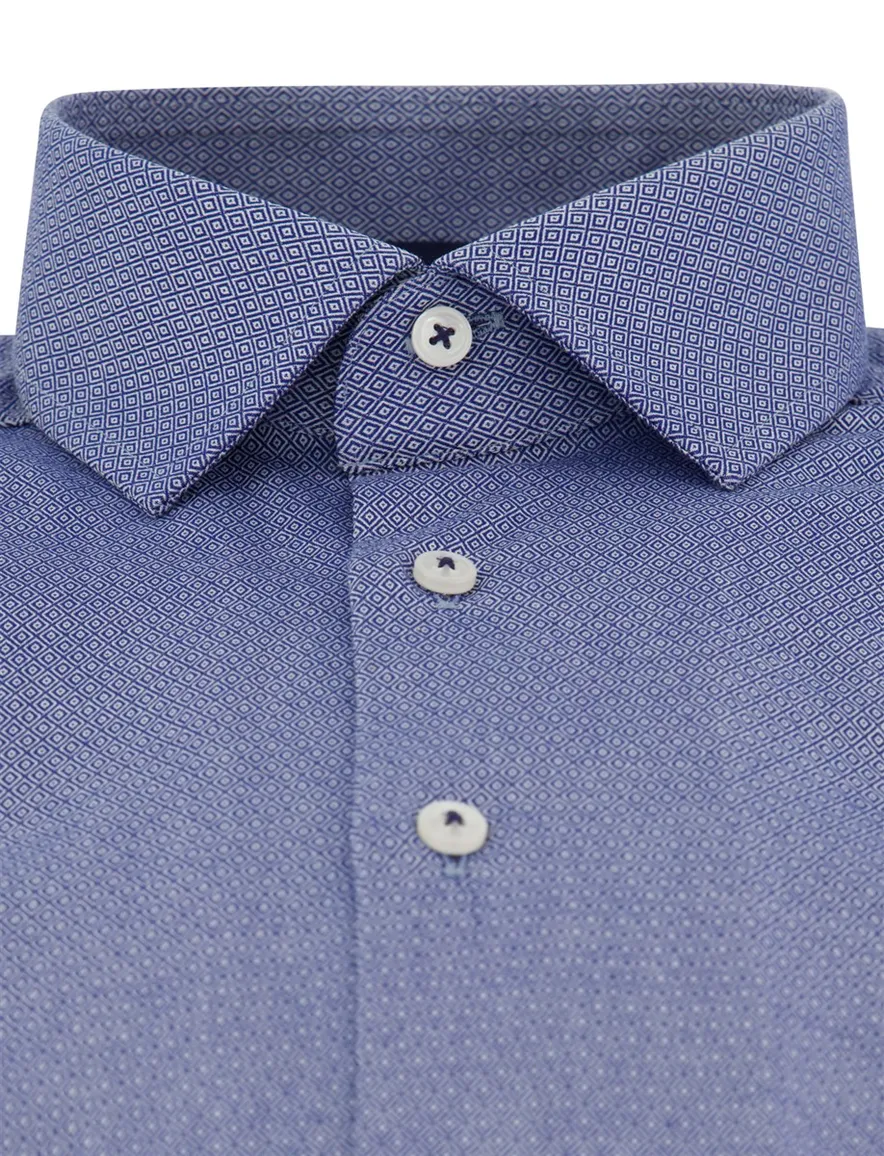 Olymp Luxor Modern fit Overhemd blauw katoen geprint
