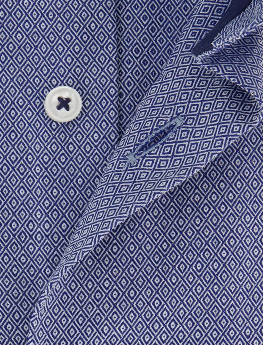 Olymp Luxor Modern fit Overhemd blauw katoen geprint