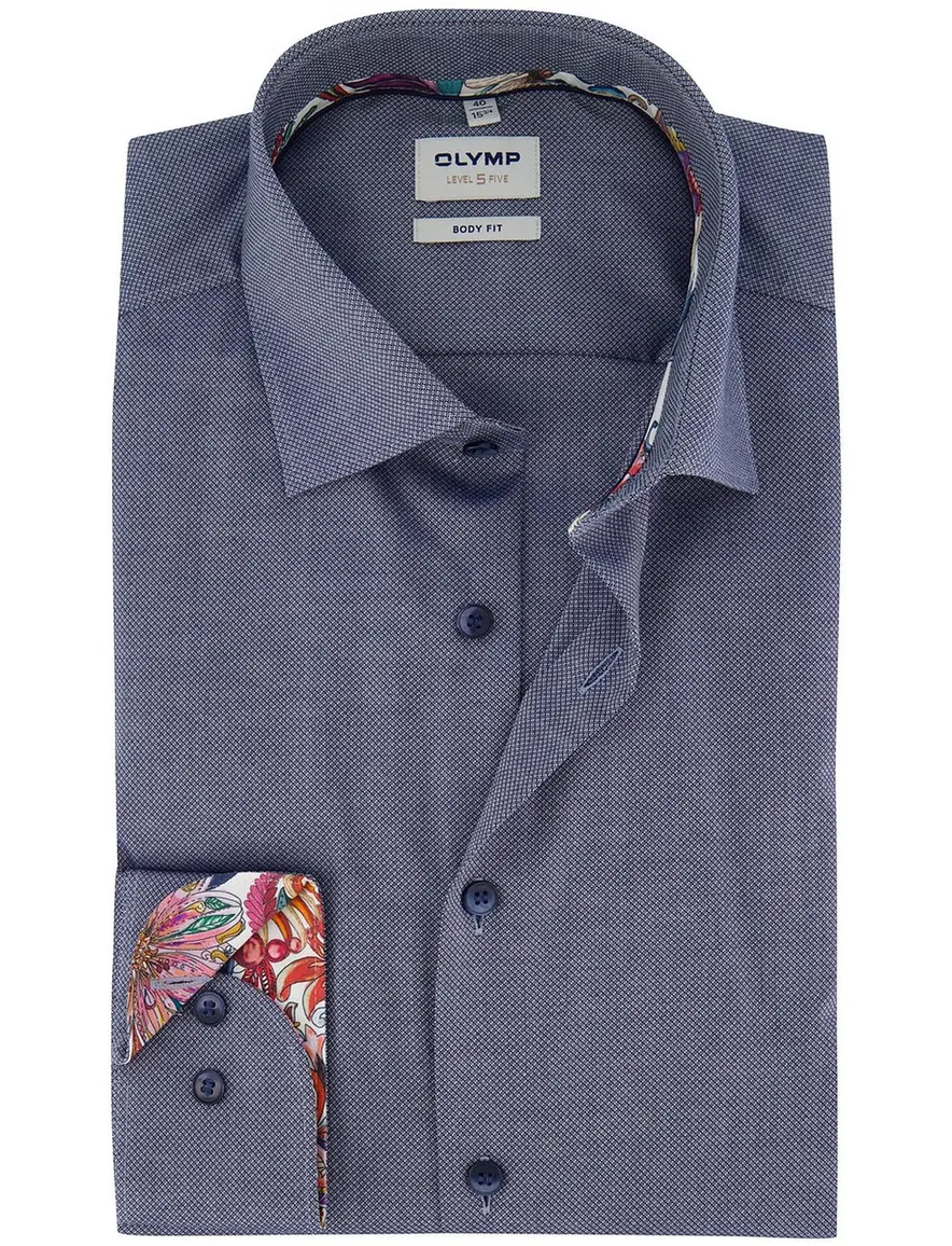 Olymp overhemd ml 5 blauw