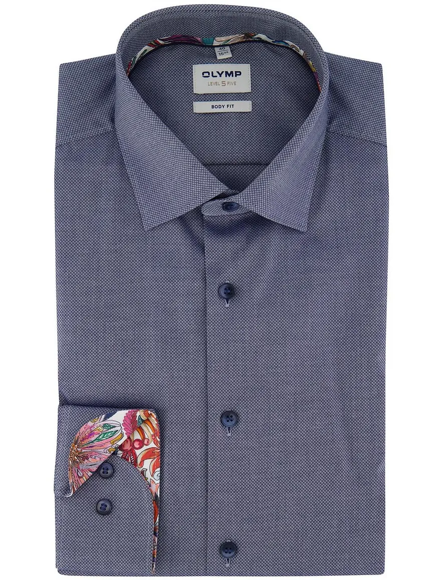 Olymp overhemd ml 5 blauw
