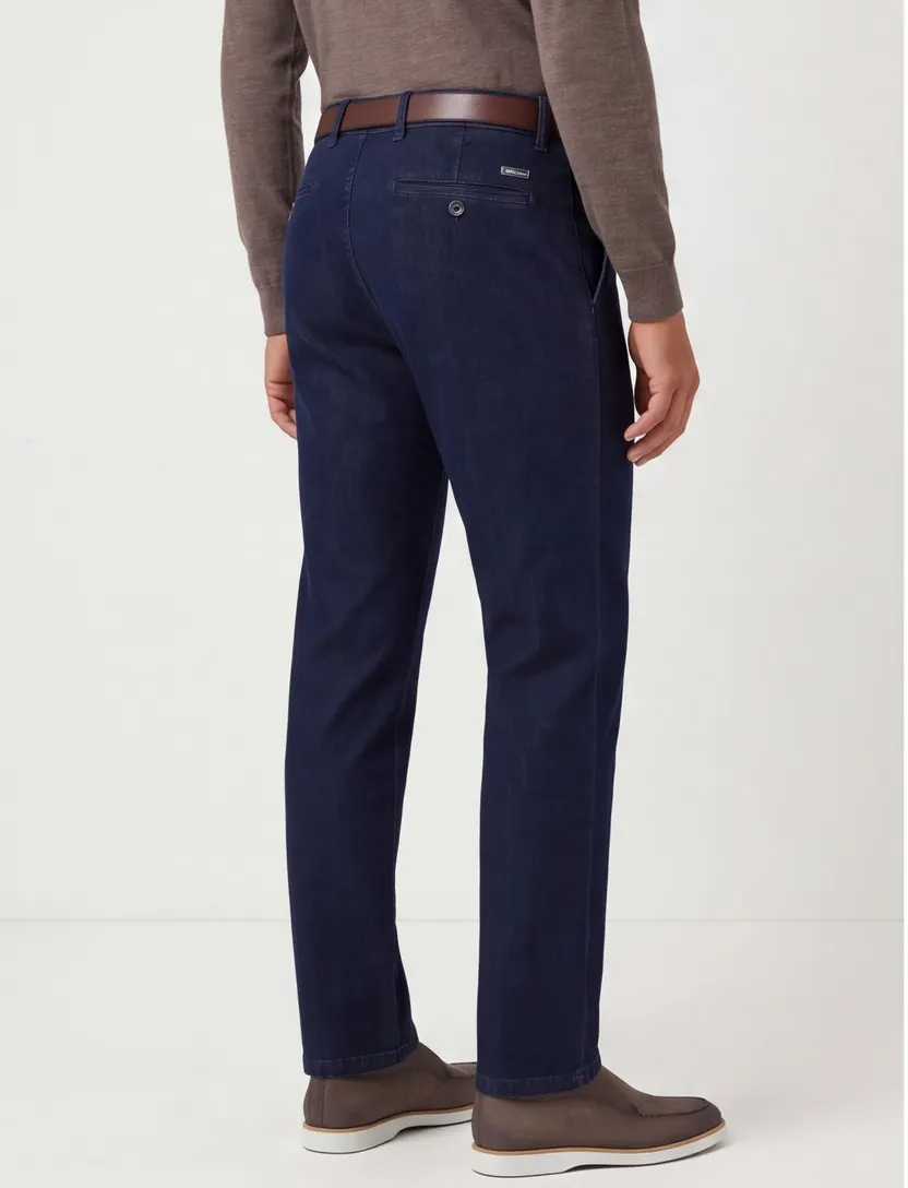 Pantalon Eurex donkerblauw flatfront model normale fit