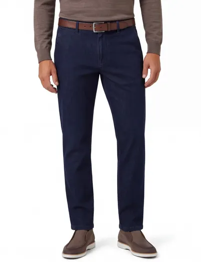 Eurex Donkerblauwe pantalon Eurex flatfront normale fit