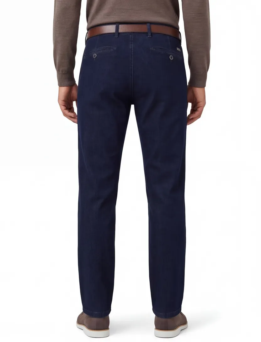 Pantalon Eurex donkerblauw flatfront model normale fit