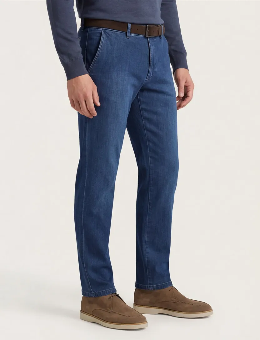Eurex broek denim effen normale fit