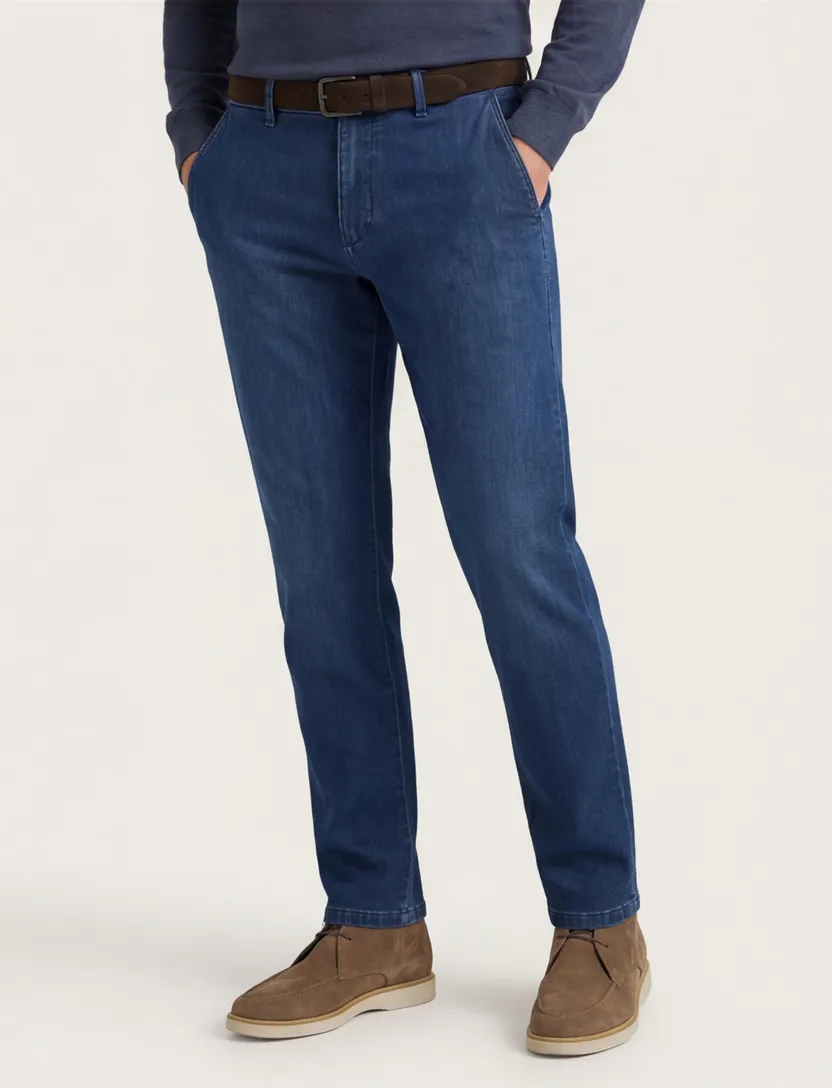 Eurex broek denim effen normale fit