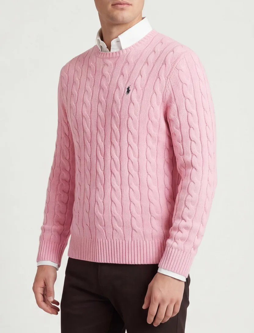 Polo Ralph Lauren kabeltrui katoen roze