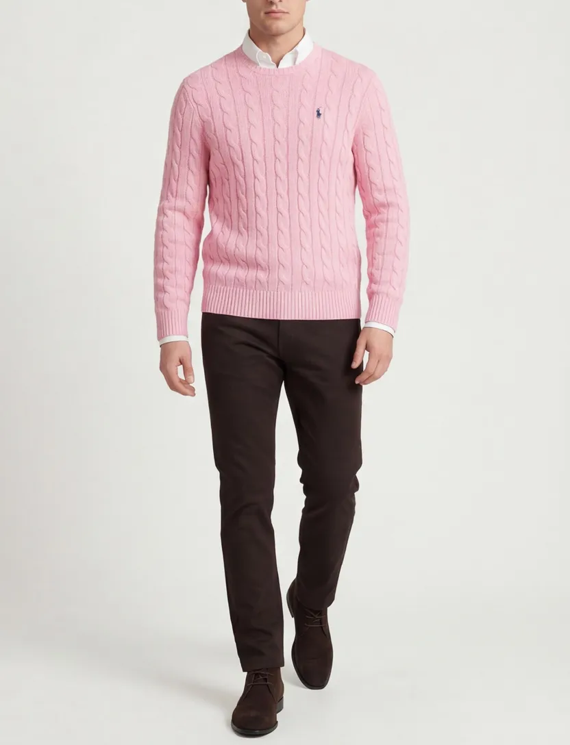 Polo Ralph Lauren kabeltrui katoen roze