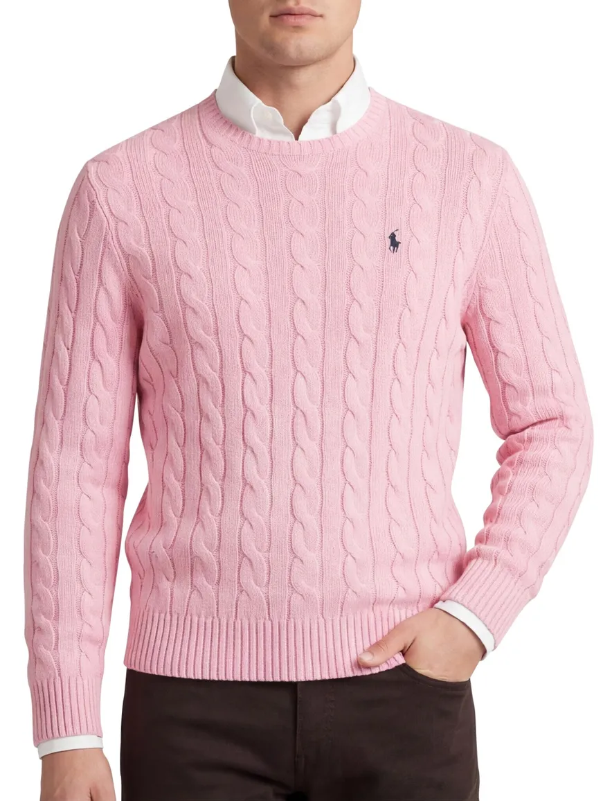 Polo Ralph Lauren kabeltrui wol roze