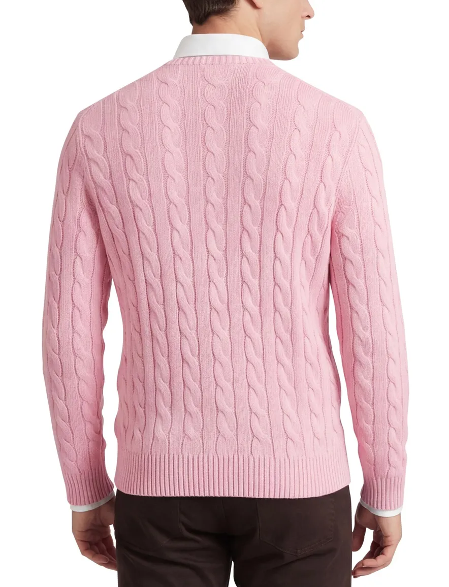 Polo Ralph Lauren kabeltrui wol roze