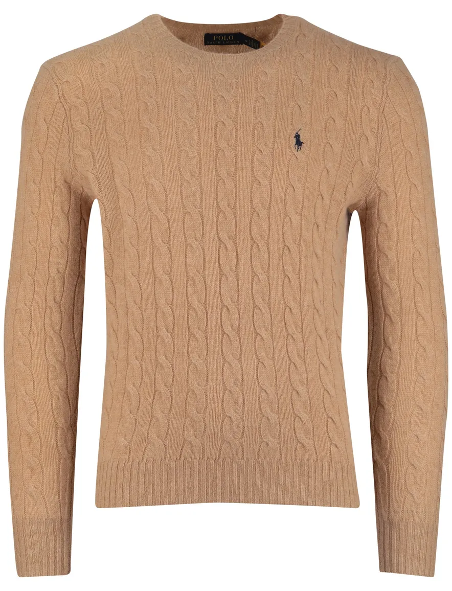 Polo Ralph Lauren kabeltrui wol bruin