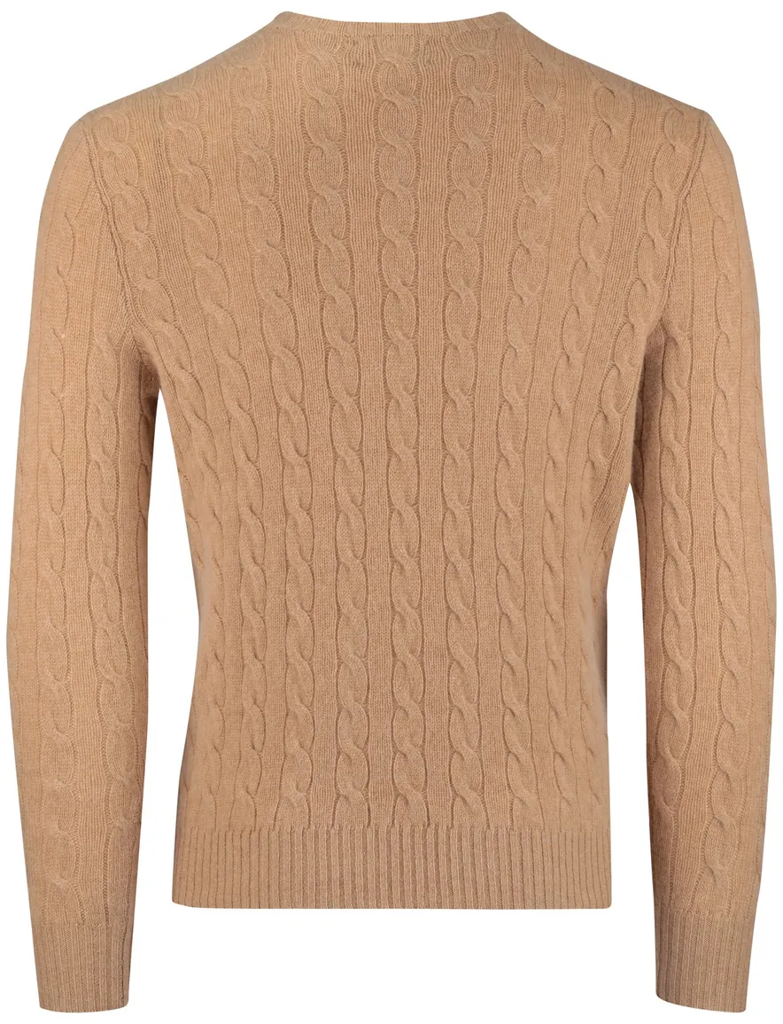Polo Ralph Lauren kabeltrui wol bruin