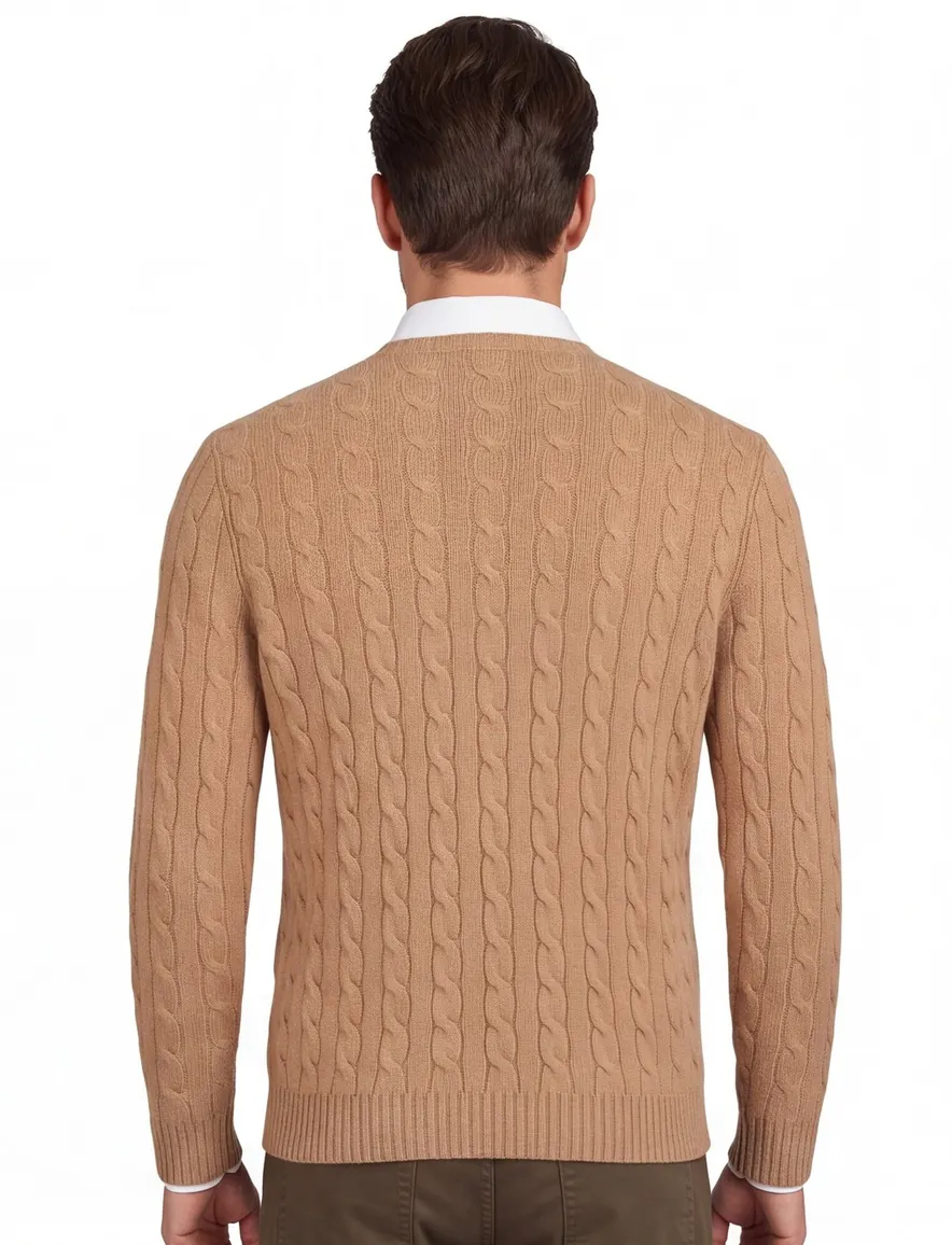 Polo Ralph Lauren kabeltrui wol bruin