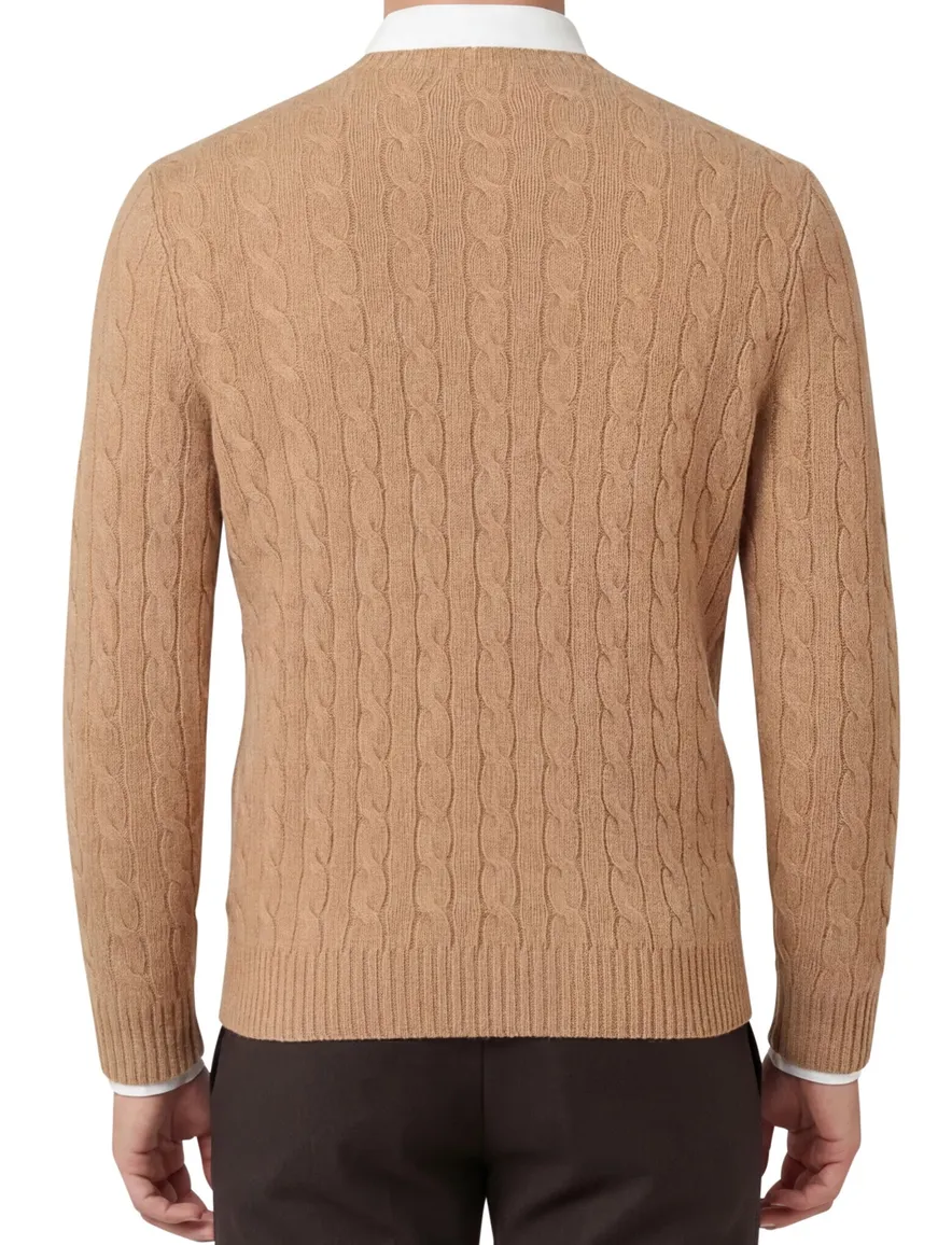 Polo Ralph Lauren kabeltrui wol camel