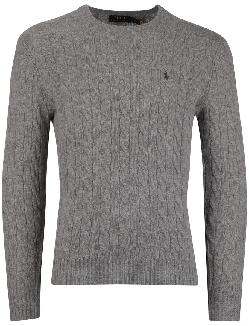 Polo Ralph Lauren grijs kabeltrui wol