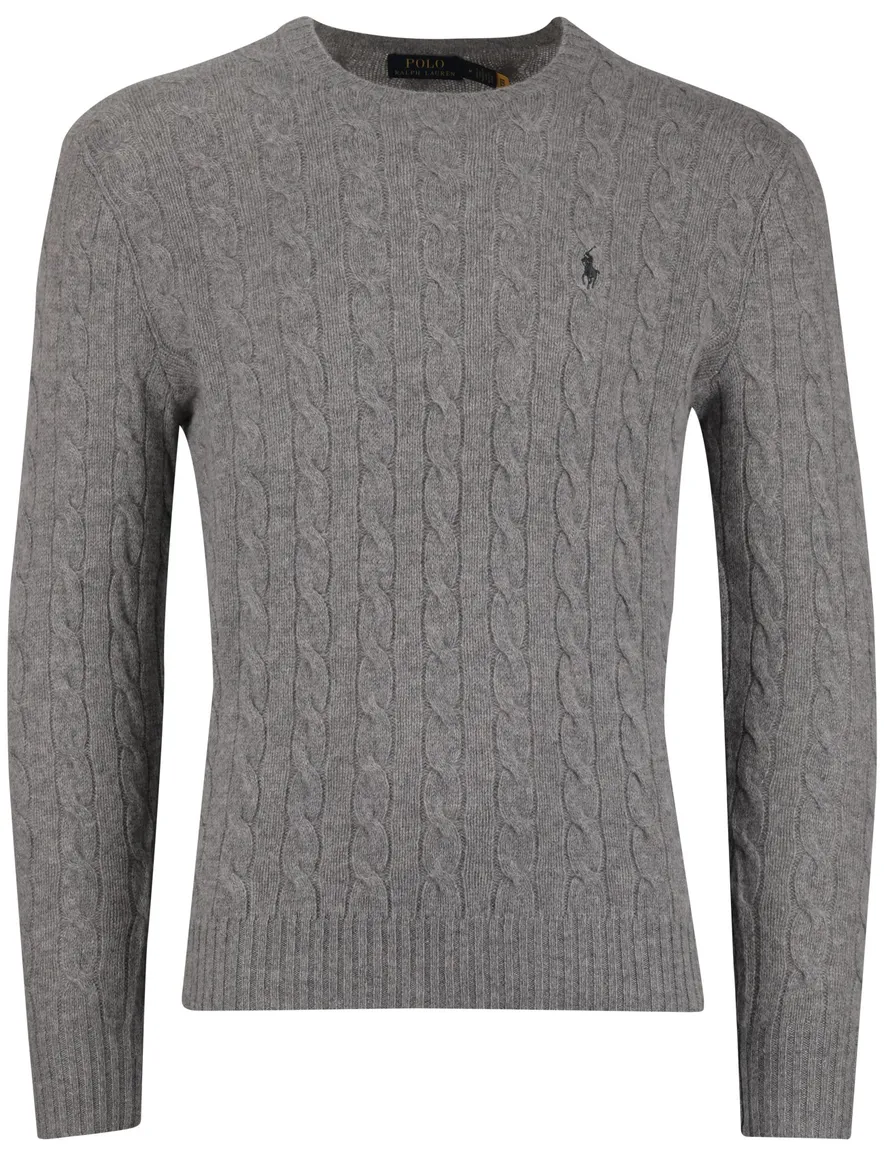 Polo Ralph Lauren kabeltrui wol grijs