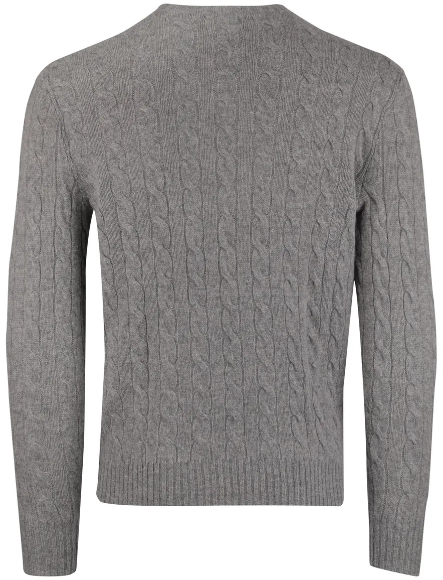 Polo Ralph Lauren kabeltrui wol grijs