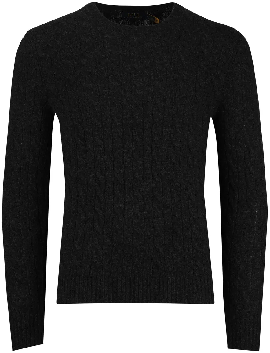 Polo Ralph Lauren kabeltrui zwart wol