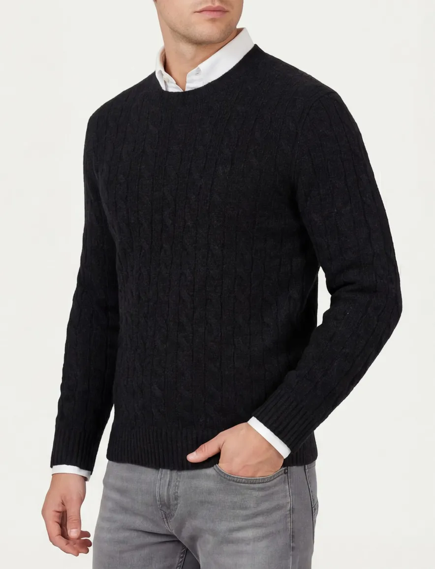 Polo Ralph Lauren kabeltrui wol zwart