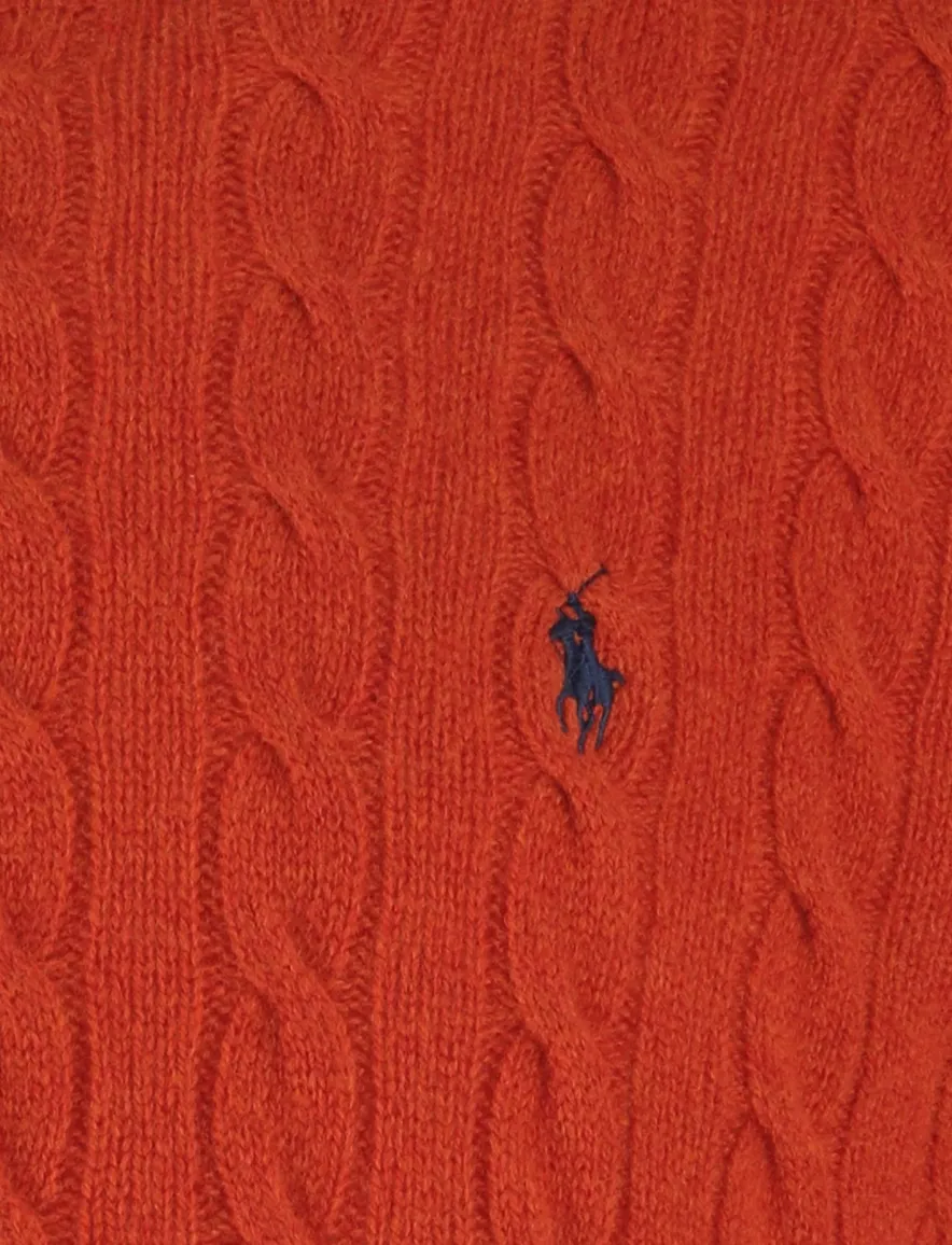 Polo Ralph Lauren oranje kabeltrui wol