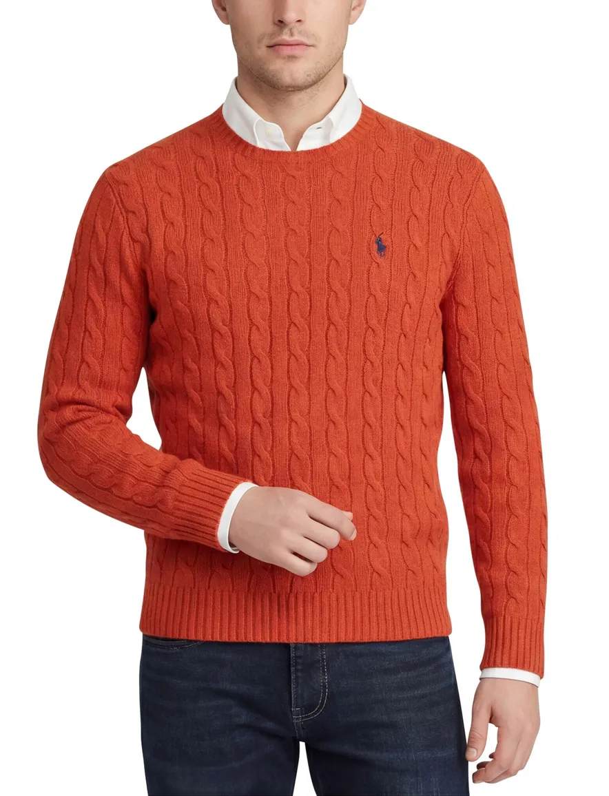 Polo Ralph Lauren kabeltrui katoen oranje