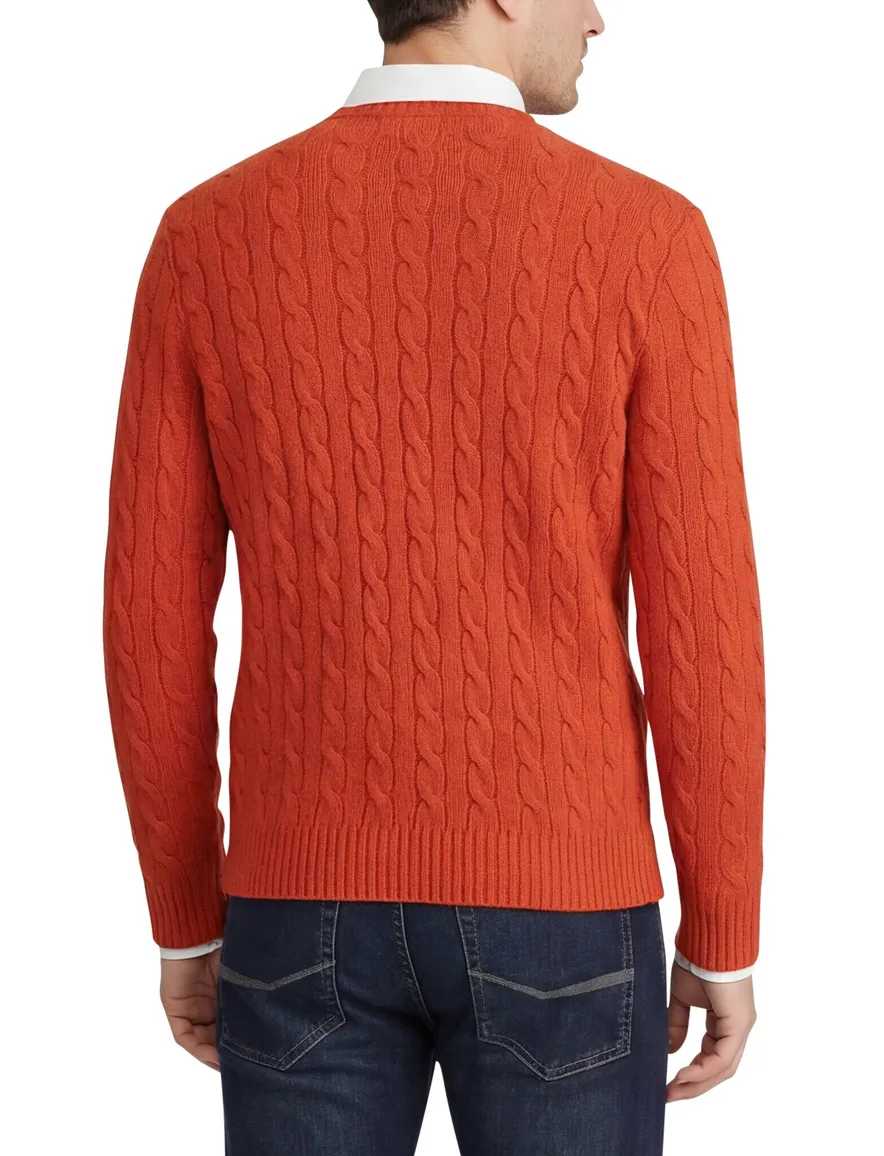 Polo Ralph Lauren kabeltrui katoen oranje
